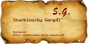 Sterbinszky Gergő névjegykártya