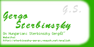 gergo sterbinszky business card